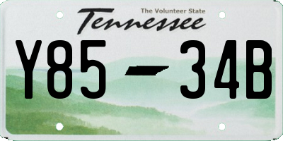TN license plate Y8534B