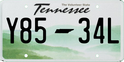 TN license plate Y8534L
