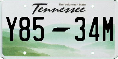 TN license plate Y8534M
