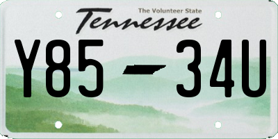 TN license plate Y8534U