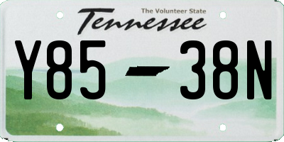 TN license plate Y8538N
