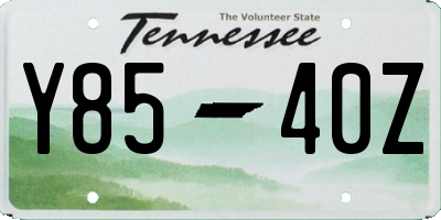 TN license plate Y8540Z