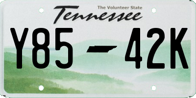TN license plate Y8542K