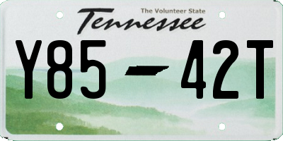 TN license plate Y8542T