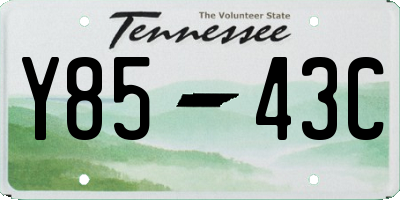 TN license plate Y8543C