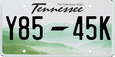 TN license plate Y8545K