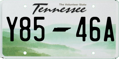 TN license plate Y8546A