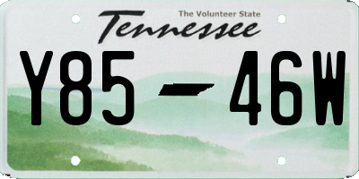 TN license plate Y8546W