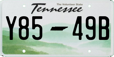 TN license plate Y8549B
