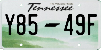 TN license plate Y8549F