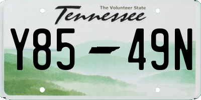 TN license plate Y8549N