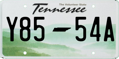 TN license plate Y8554A