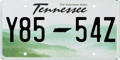TN license plate Y8554Z