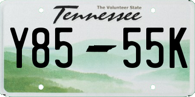 TN license plate Y8555K