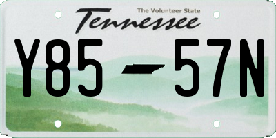TN license plate Y8557N
