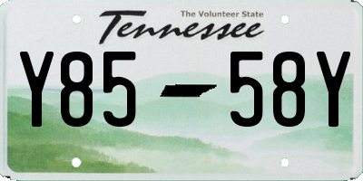 TN license plate Y8558Y