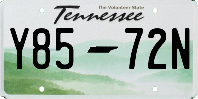 TN license plate Y8572N