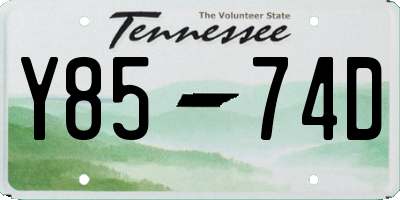 TN license plate Y8574D
