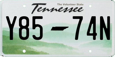 TN license plate Y8574N