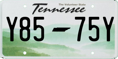 TN license plate Y8575Y