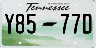 TN license plate Y8577D