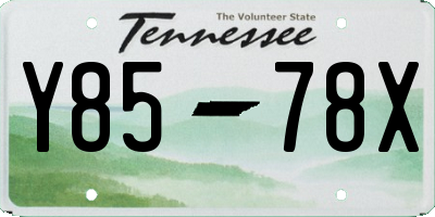 TN license plate Y8578X