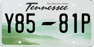 TN license plate Y8581P