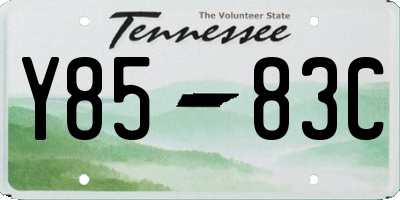 TN license plate Y8583C