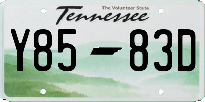 TN license plate Y8583D