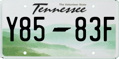 TN license plate Y8583F