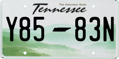 TN license plate Y8583N