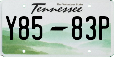 TN license plate Y8583P