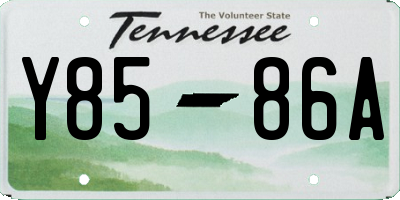TN license plate Y8586A