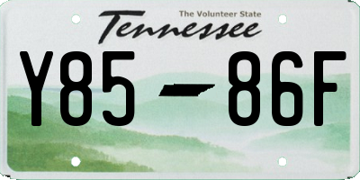 TN license plate Y8586F