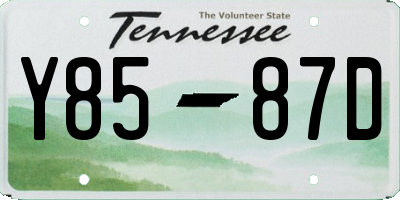 TN license plate Y8587D