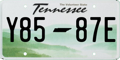 TN license plate Y8587E