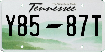 TN license plate Y8587T