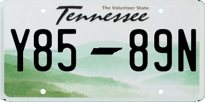 TN license plate Y8589N