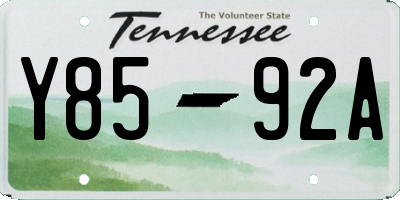 TN license plate Y8592A