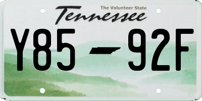 TN license plate Y8592F