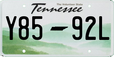 TN license plate Y8592L