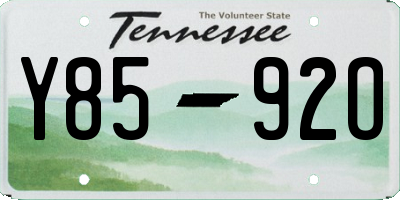 TN license plate Y8592O