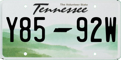 TN license plate Y8592W