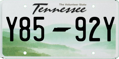 TN license plate Y8592Y