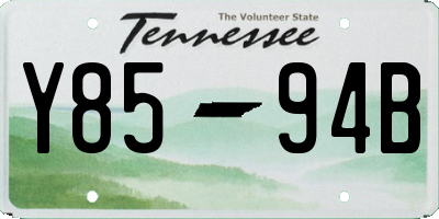 TN license plate Y8594B