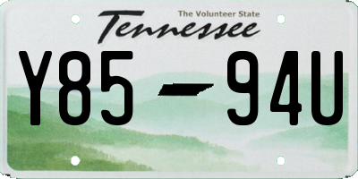 TN license plate Y8594U