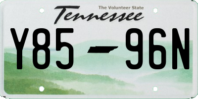 TN license plate Y8596N