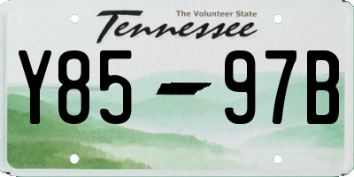 TN license plate Y8597B