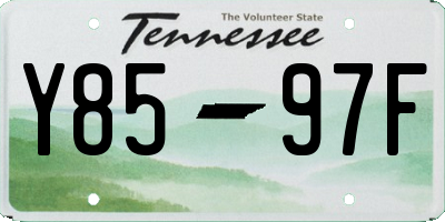 TN license plate Y8597F