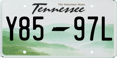 TN license plate Y8597L